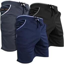 AVOCET Men's Lycra Half Shorts Combo Training Quick Dry Pants for Workout Home Wear Lightweight Gym Shorts, (Pack of 3)-picture-8
