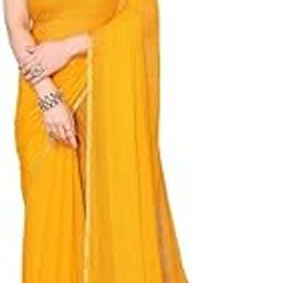 Women's Plain Chiffon Saree-image-9