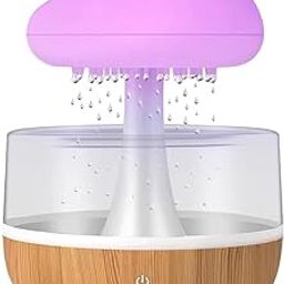 Essential Oil Diffuser with 7 Colour Changing LED Lights | Type-C Charging | Wooden Base | Portable Aroma Humidifier for Home, Office Use-0