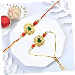 Rakhis For Rakshabandhan, Rakhi for Brother and Bhabhi, Rakhi for Brother, Boy Men, Bhai, Elder Bhaiya, Rakhi Set of 2, Tilakk Set, Rakshabandhan Set for Men, Raksha Sutra Thread Set.-11