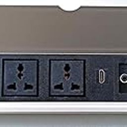 BOXNUBE Fliptop Box Cable Cubby Extension Board with On/Off Switch, Universal Power Sockets, LAN, HDMI, VGA, Aux, USB-A Ports (Silver)-image-41