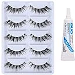 HUDA CRUSH BEAUTY 10 Pair of Fake Eyelashes With 2 Eyelash Glue and Eyelashes Curler, Full Eye Makeup Combo Kit For Girls-image-33