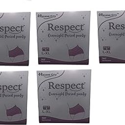 Respect Overnight Period Panty L-XL, Waist Size 27-45 Inches | Comfortable and Reliable Protection for Overnight Use, 25 count (Pack of 5)-image-5