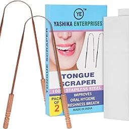 Tongue Scraper with Case Easy to Use Tongue Scraper for Adults, Tongue Cleaner for Oral Care Hygiene Reduces Bad Breath, Fresher Mouth Ayurvedic copper (Copper Set of 2 (with Travel Case)-image-96