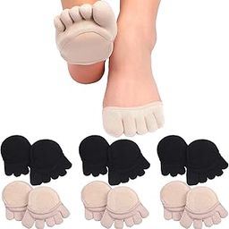 Women Cotton Socks Anti-Sleep Pain Relief Half Insoles Five Finger Socks Toe Topper Socks Pad Invisible Socks 1 Pair-44