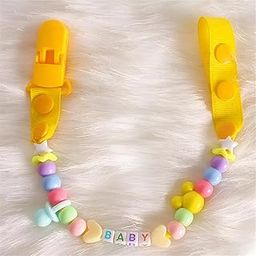 FunBlast Nipples Children Holder Pacifier Clip - Adjustable New Baby Beads Chain Rope Dummy Teether Holders Leash for 0+ Months Babies, Newborn, Toddlers (Yellow)-15