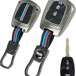FlyPico® Metal Silicon Key Cover Compatible for i10 Grand | New Santro | Eon | Metal & Silicon Protection Special Feature Visible in Low-Light Conditions-image-85