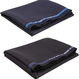 Men's Poly Cotton Unstitched 1.2 m Trouser Fabric (Blue, Free Size) - Pack of 2-image-94