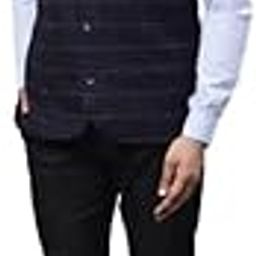 Men's Blue1 Tencel Medium Nehru Sleeveless Jacket With Welt Pockets-image-96