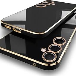 TheGiftKart Luxurious Golden-Plated Back Cover Case for Samsung Galaxy A55 5G | Raised Lips for Camera & Screen Protection | Shockproof Design | Stylish Back Cover Case for Samsung A55 (TPU, Black)-image-75