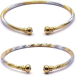 Jewellery for Women Silver and Gold Adjustable Bracelet Combo of Two for Girls and Women-39