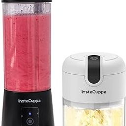 InstaCuppa Portable Blender Bottle, 150 Watt, 400 ML and Rechargeable Chopper 45 Watt, 250 ML Combo Pack-2