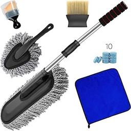 WINDWARRIOR Complete Car Cleaning Combo – Set with Telescopic Duster, Interior Brushes, Microfiber Cloth & Windshield Cleaning Tablets-image-46
