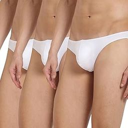 BASIICS Magic Flash Antimicrobial Semi-SeamlessThongs Underwear for Men (Pack of 3) White-image-58