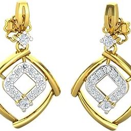 18KT Yellow Gold and Diamond Drop Earring for Women-image-27