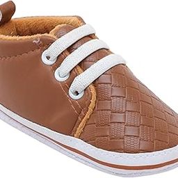 Newborn Baby Boy Booties with Memory Foam | Soft Sole Pre-Walker Shoes with Designer Pattern Front | Anti-Slip & Lightweight | 6-12 Months-image-5