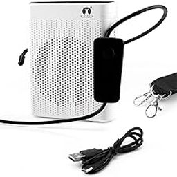 CEZO Voice Amplifier with UHF Wireless Microphone Headset Rechargeable Mic with Speaker Voice Amplifire for Teachers Training, Meeting, Tour Guide, Yoga, Classroom -White-image-4