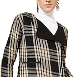 Brown Flannel Check Biker Jacket-image-40