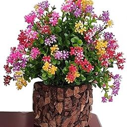 BAARIG Plastic Multicolor Artificial Flower Plant with Stylish Coconut Pot(25 Cm)-image-86