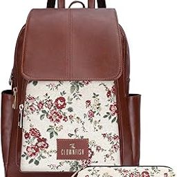 10 Liters Combo Of Minerva Faux Leather & Tapestry Women's Backpack College School Girls Bag Casual Travel Backpack For Ladies & Expert Series Pencil Pouch Pen Case-image-63