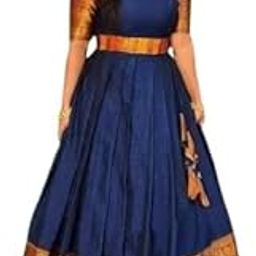 Women's Self Design Solid Art Silk Cotton Anarkali Gown-image-99