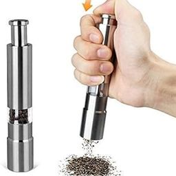 Kitchen Mini Pepper Grinder Crusher Mill Stainless Steel Hand Thumb Press Set Machine with Stylish Design for Grinding Salt and Black Pepper-image-51