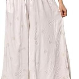 Women's Rayon Gold Block Printed Palazzo (Size: Free Size) Palazzo || Skirt Palazzo || Rayon Palazzo || GOLDPRINT Palazzo || BLOCKPRINT Palazzo ||-image-10