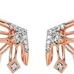 14 KT Rose Gold Elegant Edge Diamond Earcuffs for Women-image-84