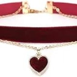 Heart Necklace Adjustable Red Choker Classic Collar Necklaces for Women and Girls Velvet Chocker Necklace, Velvet and alloy, velvet-image-55