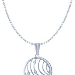 18k (750) White Gold and Diamond Pendant for Women-image-81