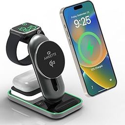 Amkette PowerPro Air 920, 3-in-1 Qi2 Certified 23W Magsafe Wireless Charger for iPhone | Compatible with iPhone 16,15,14,13,12 Series | AirPods 4th,3rd,2nd Gen/Pro | Apple Watch 10/9/8/7/6/5/SE/Ultra-image-24