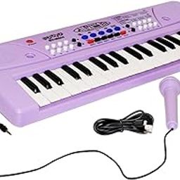 Kidz N Toys Musical Piano Keyboard with Microphone | 37 Keys, 8 Rhythms, 8 Tones with 6 in-Built Demos & Song Record Feature | Purple Color, Dual Power Supply Source: Micro USB Cable (Included)-12