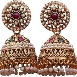 Traditional and Antique Pearl Jhumki Earring for women and Ethinic style jhumka for girls-image-17