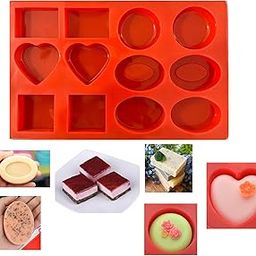 REDSKY Silicone Soap Making Mould 12 Cavity | Loaf, Muffin, Cheesecake, Cupcake & Ice Cube Tray | Durable, Non-Stick Soap Crafting & Baking Mold for DIY Projects (Pack of 1)-image-76