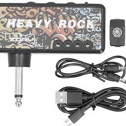 LED Indicator Headphone Amplifier for Electric Guitar Bass USB Charging with Audio Cable Adapter Portable Pocket Design for MP3 Audio Connection-19