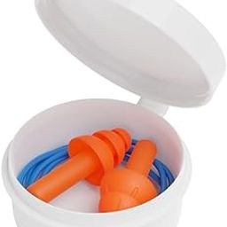 Flents Corded Ear Plugs with Case, 10 Pair for Sleeping, Snoring, Loud Noise, Traveling, Concerts, Construction, & Studying, Noise Reduction and Comfort, Contour to Ears, Orange, NRR 26-picture-18