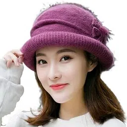 topibaaz Women Girls Winter Beanie French Beret Cap | Knit Crochet Flower Patchwork Woolen Warm Traditional Angora Wool Beret Cap Hat for Women | Casual All Season Wear | Freesize-picture-11