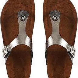 Silver Lizard Grain Solid PU Comfortable Stylish with Open Toe Casual Flat Sandals & Flip Flops for Women-image-61