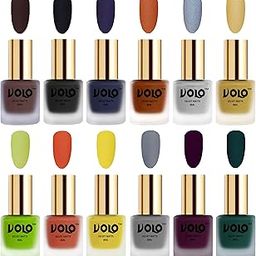 Volo Velvet Dull Matte Bold Colors Nail Polish Combo in Wholesale Rate(Chocolate Brown, Black, Russian Navy Blue, Metallic Coral, Metallic Silver, Metallic Golden 96 ml) Pack of 12-image-21