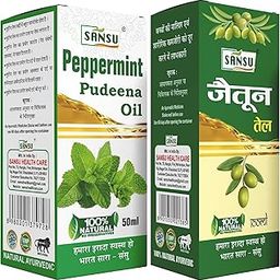 Sansu Pudina ka Tel Natual Ayurvedic Peppermint Oil Natural 50ml With Olive Oil, Jaiton ka Tel, 200ml (Combo Pack)-image-55