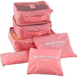 6 In 1 Travel Laundry Pouch/Waterproof Cubes Travel Packing Cloth Storage Pouch Zipper Bags Cosmetics Makeup Bags Organizertravel Organizer Packing Cubes(6 Set-Multi Color)-Nylon,Multicolor-picture-10