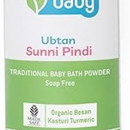 Earthbaby Ubtan Sunni Pindi, Soap-free, 100% Natural Baby Bath Powder for Soft, Glowing Skin | Skin Brightening & Tan Removal with Green gram, Rose petals and Kasturi Turmeric, 500g-image-72