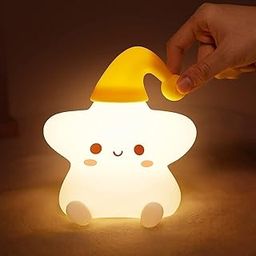 One94Store Silicone Star Night Light Usb Rechargeable Led Lamp With 7-Color Breathing Modes-Cute Silicone Night Light, Perfect Decoration For Kids Bedroom Decor, For Gifts For Baby, Children, Yellow-image-65