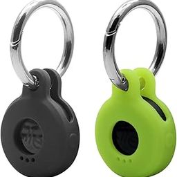 Case for Tile Sticker (2022) 2-Pack. Small Bluetooth Tracker Cover, Protective Holder for Remote Finder and Item Locator, Pets Dog Cat Collar Accessories Black+Green-109