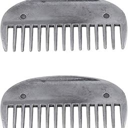 SAZ DEKOR 2 Pieces Stainless Steel Horse Curry Comb Brush Equestrian Grooming Supplies-image-65