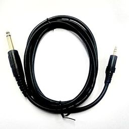 VRCT p38 mono male 6.3 mm to 3.5 mm stereo EP male digital mic cable for amplifier DJ console,mixers & Guitar 5mm thickness 1.5 Ms,Black-25