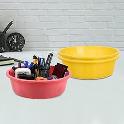 Homestic Pack of 3 Desk Organizer | Stationery Organizer | Multipurpose Storage Organizer | Office Supplies for Pen-Pencil-Staplers | Desktop Organizer | 6 LTR | Yellow & Pink-image-74