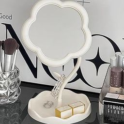 Vaisag house Decorative Mirror with Flower Shape & Storage Tray Whimsical Design brightens Your Beauty Space for Girls, Teens, or Friends-image-95