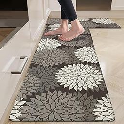 HomeCloud Boho Rubber Kitchen Mats for Floor Set of 2 Pcs | Non-Skid, Soft Absorbent Rugs for Kitchen, Laundry, and Hallway | 120x40cm, 40x60cm| 4mm Thickness (Boho_Black)-66