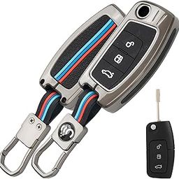 SHOPOFLUX Metal Key Cover Compatible for Ford Old Ecosport | Fiesta | Figo 3 Button Flip Key-picture-16